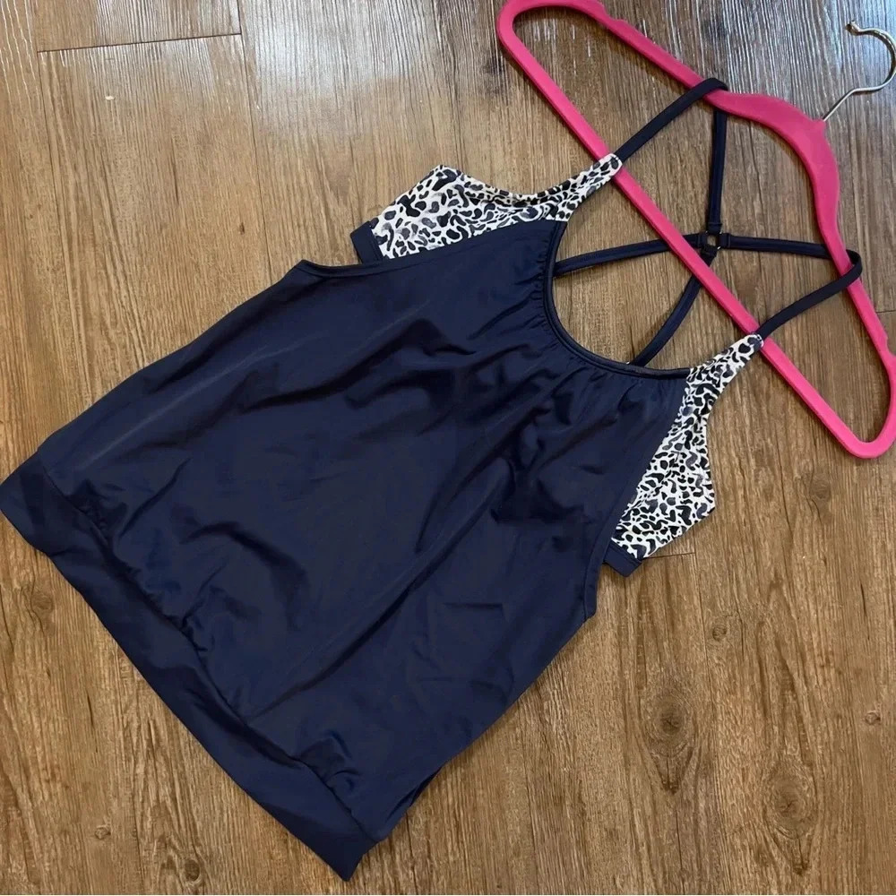 Athleta Sport Bra Combined Tankini Blouson Top Size 34-B/C